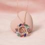 ENZOMAR Peacock Necklace for Women - Long Distance Relationships Gifts, Crystal Necklace for Women, Mother in Law Gifts from Daughter in Law, Mom Birthday Gifts from Daughter, Healing Crystals Jewelry, Mama Necklace, Sterling Silver Rose Gold Pendant