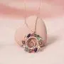 ENZOMAR Peacock Necklace for Women - Long Distance Relationships Gifts, Crystal Necklace for Women, Mother in Law Gifts from Daughter in Law, Mom Birthday Gifts from Daughter, Healing Crystals Jewelry, Mama Necklace, Sterling Silver Rose Gold Pendant