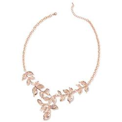 Shop LC ION Plated Yellow Rose Gold Stainless Steel Leaf Earrings Necklace for Women Fashion Costume Jewelry Set 22''
