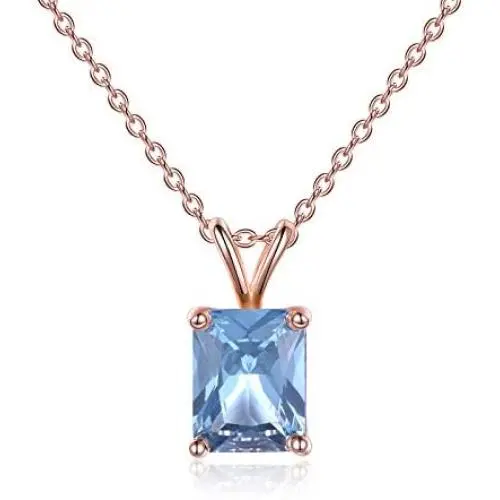 TOUPOP Birthday Gifts for Women s925 Sterling Silver Rose Gold Plated Choker Necklace with Square Cut Birthstone Gifts for Women Girls Birthday Mom TOUPOP Birthday Gifts for Women s925 Sterling Silver Rose Gold Plated Choker Necklace with Square Cut Birthstone Gifts for Women Girls Birthday Mom