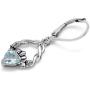 Silvershake 1.1ct. Genuine Heart Shape Blue Topaz 925 Sterling Silver Claddagh Leverback Earrings