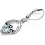 Silvershake 1.1ct. Genuine Heart Shape Blue Topaz 925 Sterling Silver Claddagh Leverback Earrings