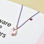 Onnea Cute Unicorn With Purple Bling Heart Charm Pendant Necklace for Girls