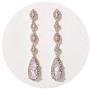 SWEETV Long Pear-Shaped Wedding Birdal Earrings for Brides, Bridesmaids, Crystal Chandelier Dangle Drop Earrings for Women Prom