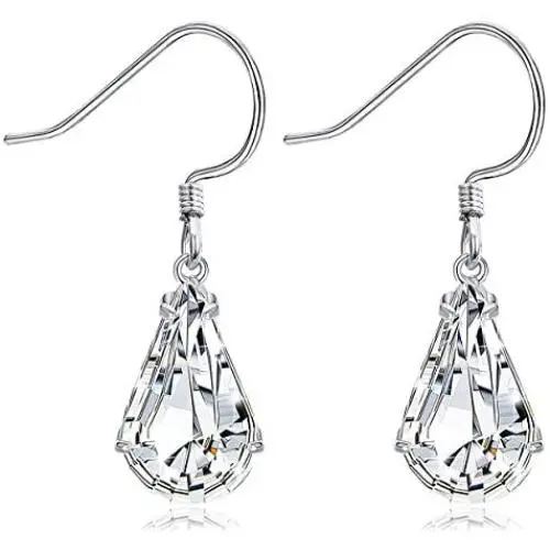 Sllaiss Made with Swarovski Crystals Teardrop Dangle Earrings for Women 925 Sterling Silver French Hook Earrings Hypoallergenic Jewelry Gift Sllaiss Made with Swarovski Crystals Teardrop Dangle Earrings for Women 925 Sterling Silver French Hook Earrings Hypoallergenic Jewelry Gift