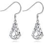 Sllaiss Made with Swarovski Crystals Teardrop Dangle Earrings for Women 925 Sterling Silver French Hook Earrings Hypoallergenic Jewelry Gift