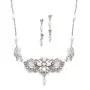 Mariell Freshwater Pearl and Crystal Wedding Jewelry Set for Brides - Handmade Necklace and Earrings