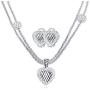 UNY Designer Inspired Classic Elegant Cable Wire Heart Women Jewelry Sets Short Necklace 40cm and Earring