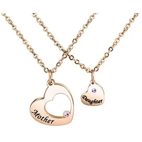 Zuo Bao Mother Daughter Necklace Mommy and Me Matching Heart Necklace Zuo Bao Mother Daughter Necklace Mommy and Me Matching Heart Necklace