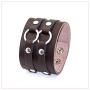 Nsitbbuery Hip Hop Alloy Cuff Wristband Wide Leather Bracelet