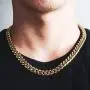 PY Bling Mens Miami Cuban Link Chain Choker 18k Solid Gold Plated Hip Hop Stainless Steel 10mm-14mm Thick Necklace/Bracelet