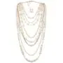 Shineland Multilayer Strand Simulated Faux Pearl Statement Long Sweater Chain Necklace and Earrings Set