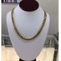 GOLD IDEA JEWELRY 14k Gold Plated Stainless Steel Thick Miami Cuban Link Chain with Lab Diamond Clasp Mens Hip Hop Necklace or Bracelet