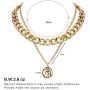LILIE&WHITE Gold Coin Necklace for Women Fashion Curb Chain Necklaces Chunky Chain Choker Necklaces Jewelry Gift