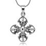 SUVANI Sterling Silver Tibetan Buddhist Double Vajra Dorje Phurba 3D Amulet Protection Necklace 18''