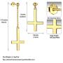 Inverted Cross Earrings Solid 925 Sterling Silver Gold Plated Women Men Unisex Upside-Down Cross Dangle Earrings Stud Satanic Statement Earrings Best Birthday