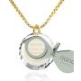 NanoStyle Serenity Prayer Necklace Inspirational Pendant Inscribed in 24k Gold on Round CZ, 18'' Gold Filled Chain