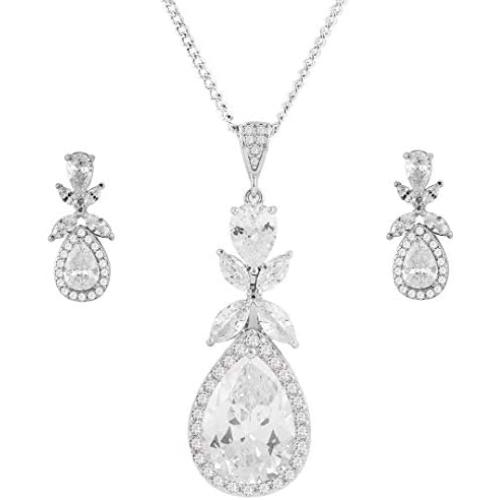 Miss Rabbit Crystal Jewelry Set for Women Necklace and Earrings with Elegant Box, Wedding Jewelry Set, Shinny White Gold Plated Jewelry Sets