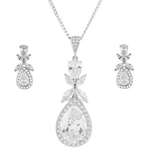 Miss Rabbit Crystal Jewelry Set for Women Necklace and Earrings with Elegant Box, Wedding Jewelry Set, Shinny White Gold Plated Jewelry Sets Miss Rabbit Crystal Jewelry Set for Women Necklace and Earrings with Elegant Box, Wedding Jewelry Set, Shinny White Gold Plated Jewelry Sets