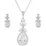 Miss Rabbit Crystal Jewelry Set for Women Necklace and Earrings with Elegant Box, Wedding Jewelry Set, Shinny White Gold Plated Jewelry Sets