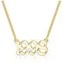 Ursteel Birth Year Number Necklace, 18K Gold Plated Old English Birth Year Pendant Necklaces Personalized Anniversary Birthday Jewelry for Women, 1970-2021