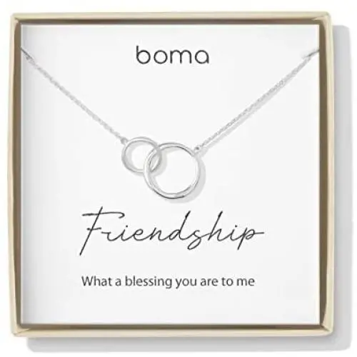 Boma Jewelry Sentiments Collection Friendship Sterling Silver Two Interlocking Circles Necklace, 18 Inches Boma Jewelry Sentiments Collection Friendship Sterling Silver Two Interlocking Circles Necklace, 18 Inches