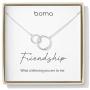 Boma Jewelry Sentiments Collection Friendship Sterling Silver Two Interlocking Circles Necklace, 18 Inches
