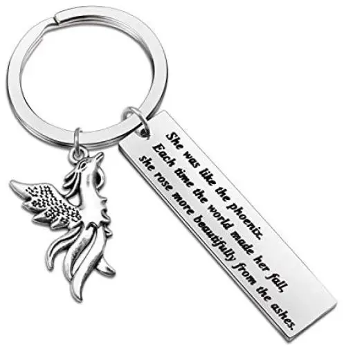 LLsuy Inspirational Phoenix Keychain Divorce Gift Cancer Survivor Recovery Gift Phoenix Bird Jewelry LLsuy Inspirational Phoenix Keychain Divorce Gift Cancer Survivor Recovery Gift Phoenix Bird Jewelry