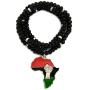 GWOOD Power Fist Over Pan African Africa Pendant with 32 Inch Wood Bead Necklace