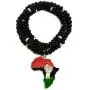 GWOOD Power Fist Over Pan African Africa Pendant with 32 Inch Wood Bead Necklace GWOOD Power Fist Over Pan African Africa Pendant with 32 Inch Wood Bead Necklace