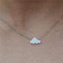 HUTINICE Small White Opal Cloud Necklace, Created Opal Choker Necklaces for Women Girl Baby Jewelry…