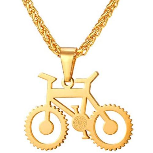 UMtrade Bicycle Jewelry Men Cycling Enthusiast Pendant Stainless Steel Bike Necklace