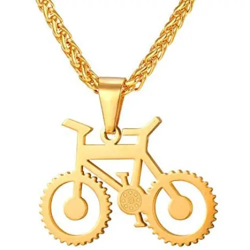 UMtrade Bicycle Jewelry Men Cycling Enthusiast Pendant Stainless Steel Bike Necklace