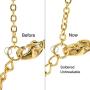 Dainty Heart Pendant Necklace for Women, HEWIC 18k Gold Plated Stainless Steel Handmade Small Butterfly Charm with Unbreakable Chain Delicate Girl Necklace Minimalist Jewelry Gift