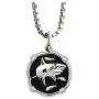 Guy Harvey Shark Medallion Black Enamel in Sterling Silver on a Durable 22'' Necklace Box Chain Guy Harvey Shark Medallion Black Enamel in Sterling Silver on a Durable 22'' Necklace Box Chain