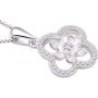 ALOV Jewelry Sterling Silver Four Leaf Clover Cubic Zirconia Pendant Necklace