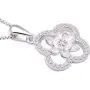 ALOV Jewelry Sterling Silver Four Leaf Clover Cubic Zirconia Pendant Necklace ALOV Jewelry Sterling Silver Four Leaf Clover Cubic Zirconia Pendant Necklace