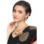 Touchstone Indian Bollywood Handcrafted Traditional Royal Mughal Kundan Polki Meenakari Enamel Colorful Wedding Designer Jewelry Long Necklace Set in Gold and Silver Tone for Women.