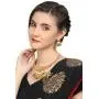 Touchstone Indian Bollywood Handcrafted Traditional Royal Mughal Kundan Polki Meenakari Enamel Colorful Wedding Designer Jewelry Long Necklace Set in Gold and Silver Tone for Women.