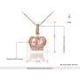 TIDOO Jewelry Womens Queen Crown Pendant Necklace 3 Lays Rose Gold/Platinum Plated with Austrain Crystals