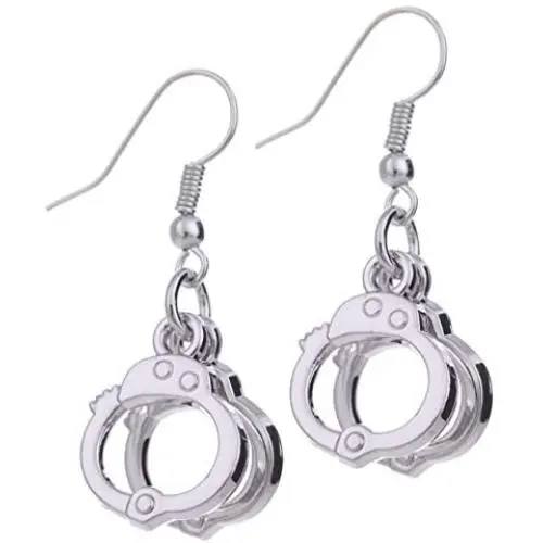 TEAMER Cute Handcuffs Shape Dangle Earrings Handcuffs Drop Earrings for Girl Women TEAMER Cute Handcuffs Shape Dangle Earrings Handcuffs Drop Earrings for Girl Women