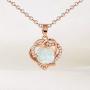 VOLUKA Gift for Women White Opal Heart Pendant Necklace Jewelry for Her