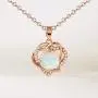 VOLUKA Gift for Women White Opal Heart Pendant Necklace Jewelry for Her VOLUKA Gift for Women White Opal Heart Pendant Necklace Jewelry for Her