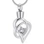 zeqingjw Infinity Heart Cremation Jewelry for Ashes Pendants Stainless Steel Inlay Crystal Memorial Urn Necklace Keepsake Jewelry