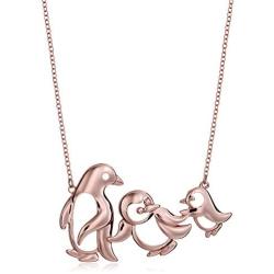 Sterling Silver Penguin Family Necklace, 18''