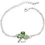 Four Leaf Clover Necklace - Green St.Patricks Day Shamrock Jewelry - Good Luck - Green Clover Necklace, Earrings, Bracelet, Brooch - Crystals and Rhinestones - Mall of Style