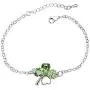 Four Leaf Clover Necklace - Green St.Patricks Day Shamrock Jewelry - Good Luck - Green Clover Necklace, Earrings, Bracelet, Brooch - Crystals and Rhinestones - Mall of Style