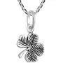 AeraVida Lucky Charm .925 Sterling Silver Four Leaf Clover Pendant Charm Necklace