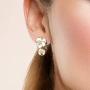 Santuzza Orchid Dangle Earrings 925 Sterling Silver Elegant White Flower Glamorous Enamel Earring For Women