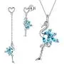 Aurora Tears Flamingo Necklace/Earrings Women 925 Sterling Silver Bird Butterfly Pendant/Dangle Birthstone Gift for Girls Birthday Dating Birth Jewelry